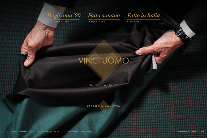 Vinci Uomo website preview